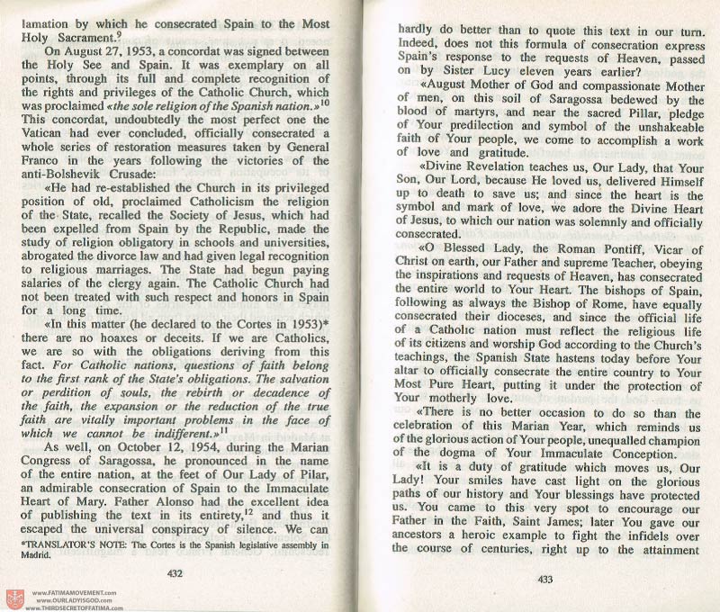 The Whole Truth About Fatima Volume 3 pages 432-433