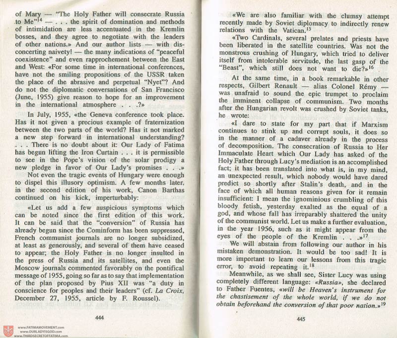 The Whole Truth About Fatima Volume 3 pages 444-445