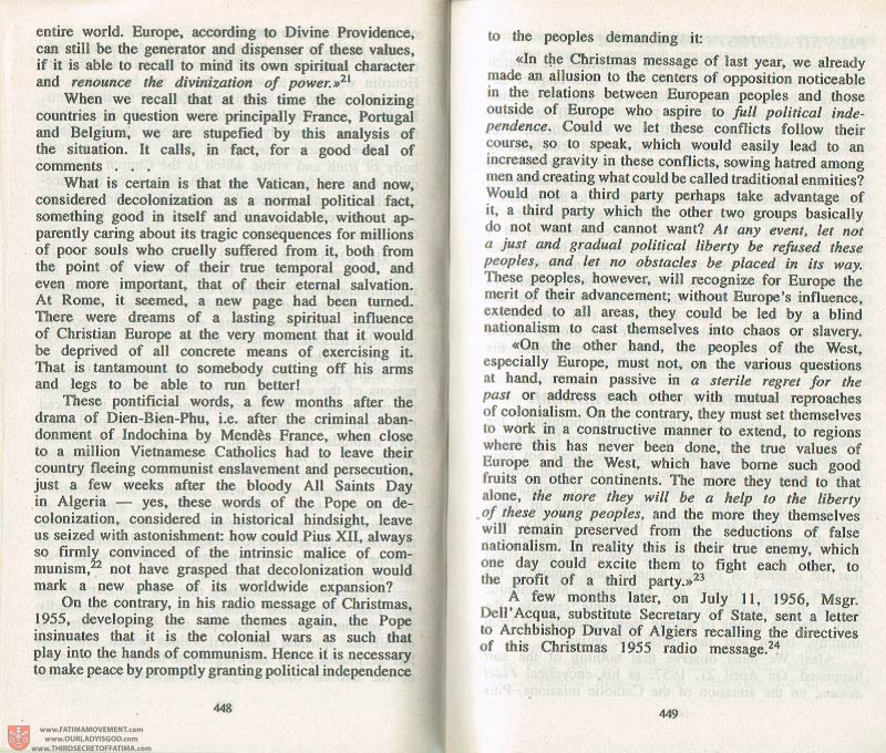 The Whole Truth About Fatima Volume 3 pages 448-449