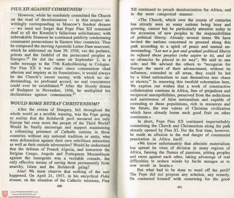 The Whole Truth About Fatima Volume 3 pages 450-451