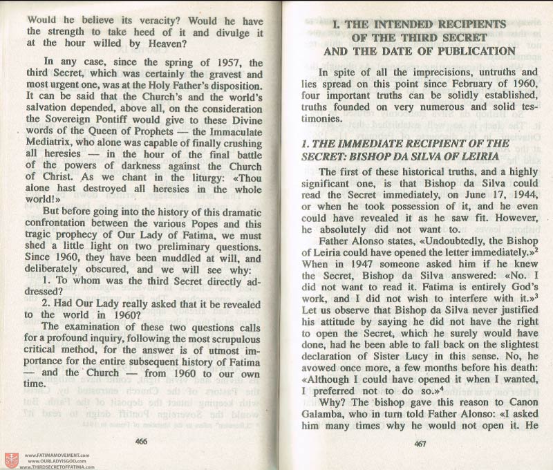 The Whole Truth About Fatima Volume 3 pages 466-467