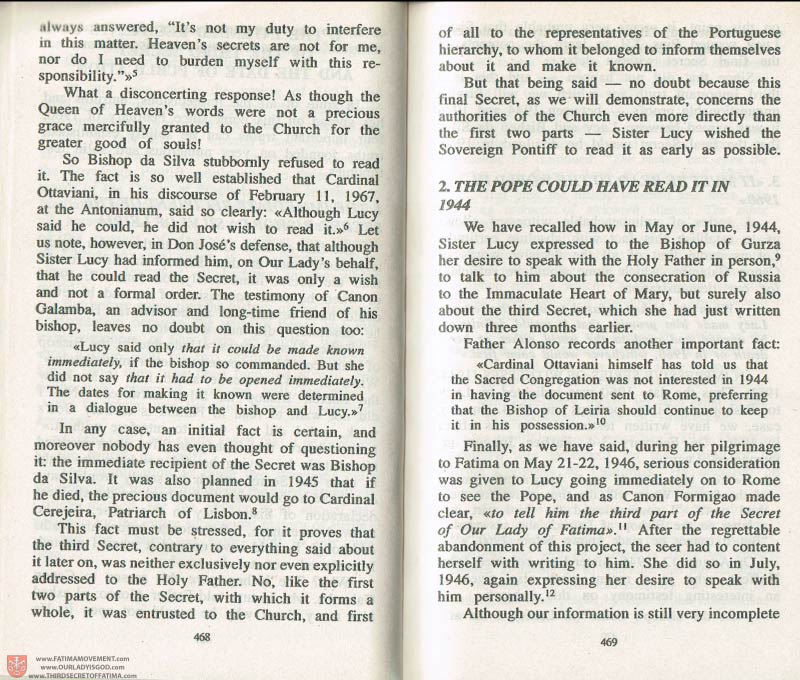The Whole Truth About Fatima Volume 3 pages 468-469