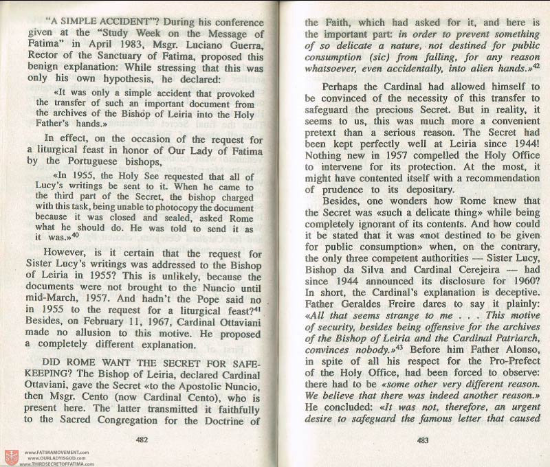 The Whole Truth About Fatima Volume 3 pages 482-483