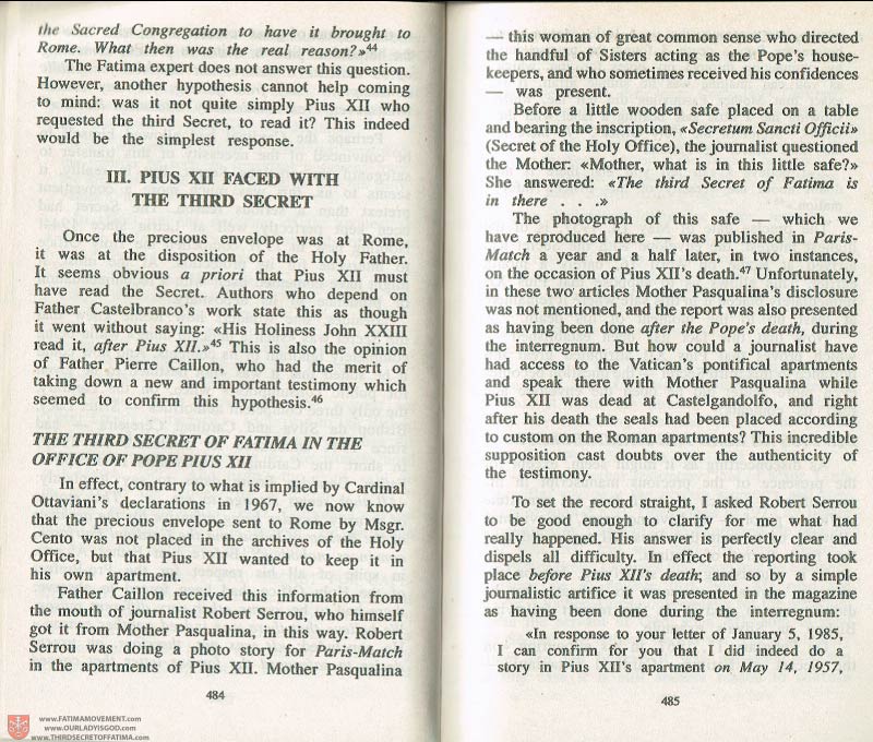 The Whole Truth About Fatima Volume 3 pages 484-485