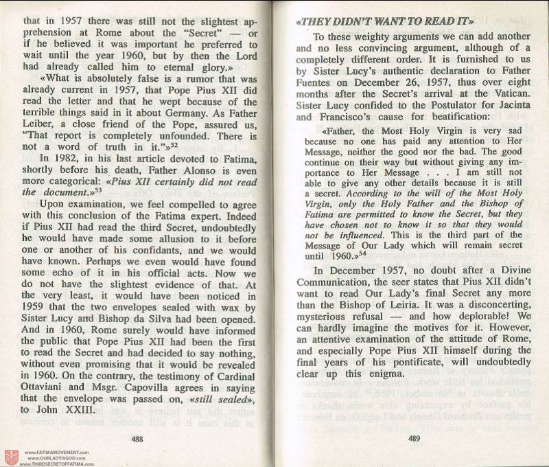 The Whole Truth About Fatima Volume 3 pages 488-489