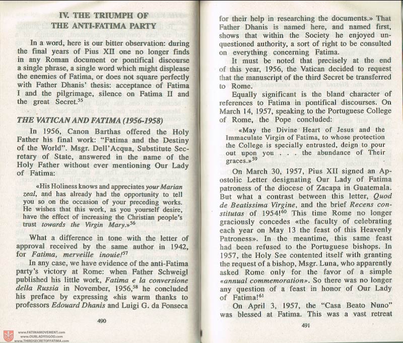 The Whole Truth About Fatima Volume 3 pages 490-491
