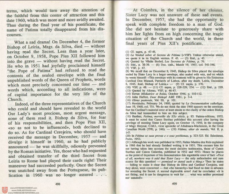 The Whole Truth About Fatima Volume 3 pages 498-499