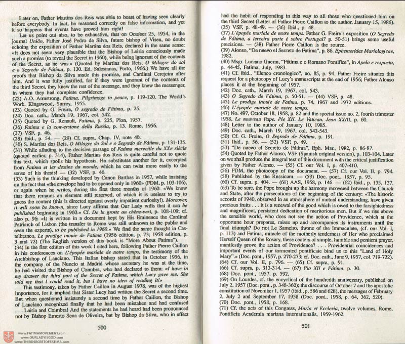 The Whole Truth About Fatima Volume 3 pages 500-501