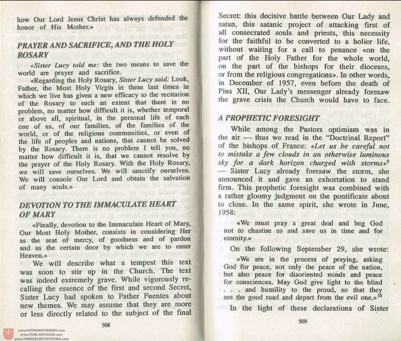 The Whole Truth About Fatima Volume 3 pages 508-509
