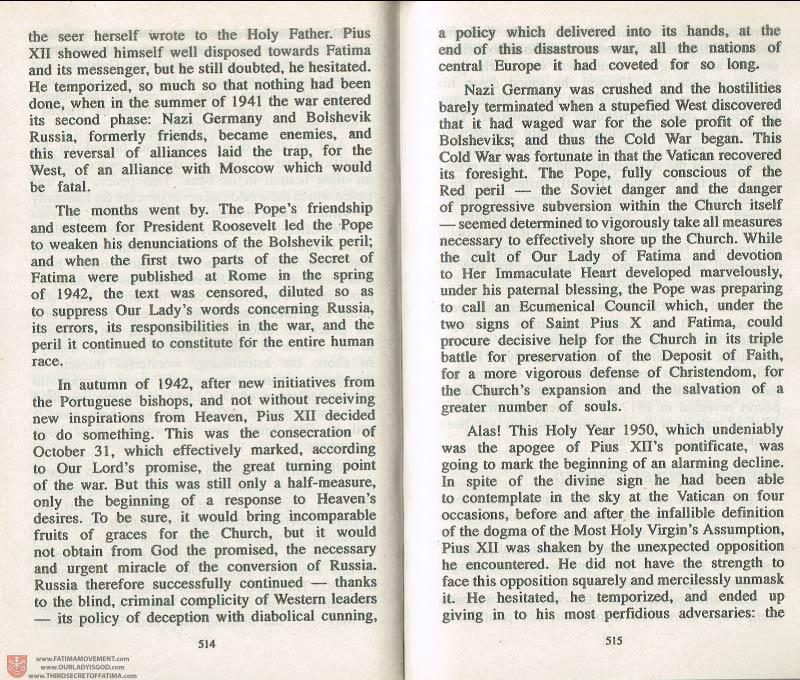 The Whole Truth About Fatima Volume 3 pages 514-515