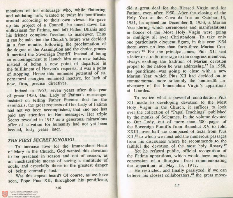 The Whole Truth About Fatima Volume 3 pages 516-517