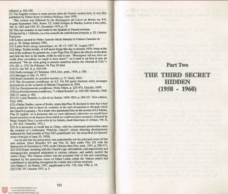 The Whole Truth About Fatima Volume 3 pages 522-523