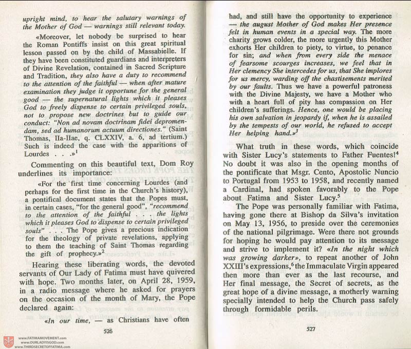 The Whole Truth About Fatima Volume 3 pages 526-527