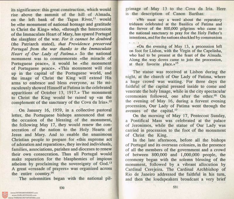 The Whole Truth About Fatima Volume 3 pages 530-531