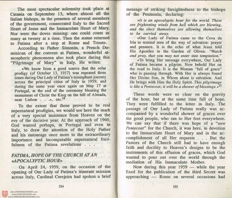 The Whole Truth About Fatima Volume 3 pages 534-535