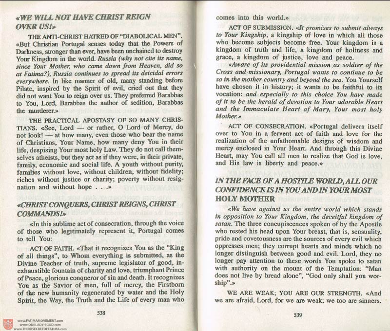 The Whole Truth About Fatima Volume 3 pages 538-539