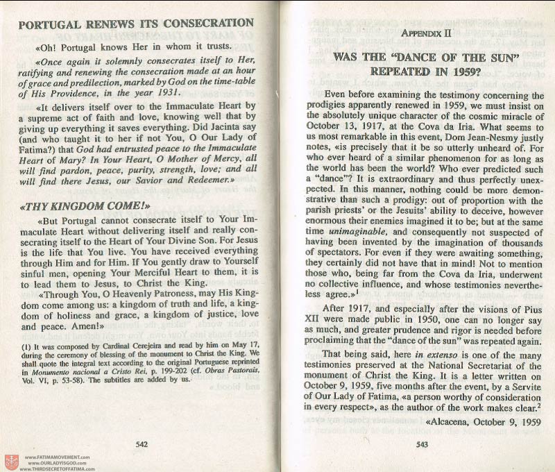 The Whole Truth About Fatima Volume 3 pages 542-543