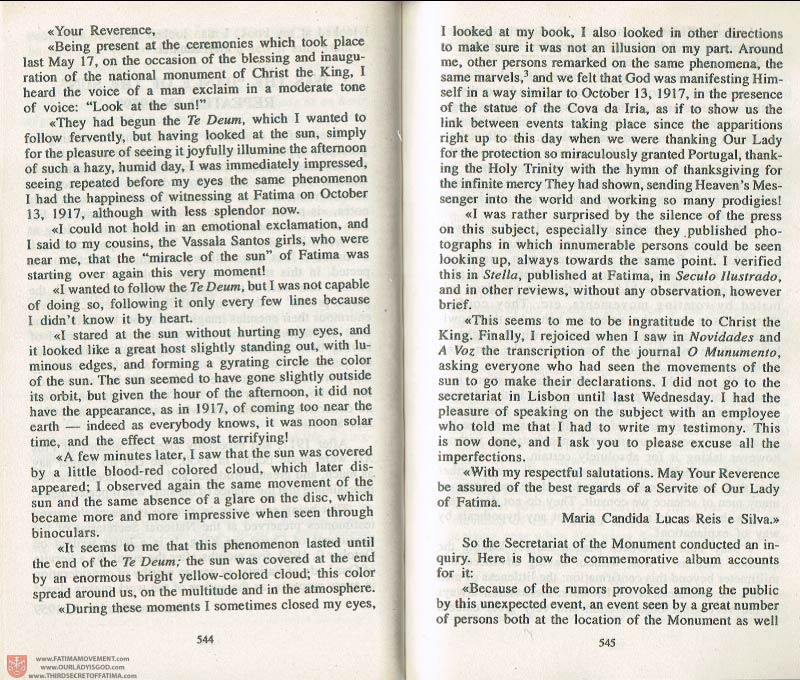 The Whole Truth About Fatima Volume 3 pages 544-545