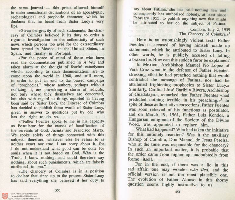 The Whole Truth About Fatima Volume 3 pages 550-551