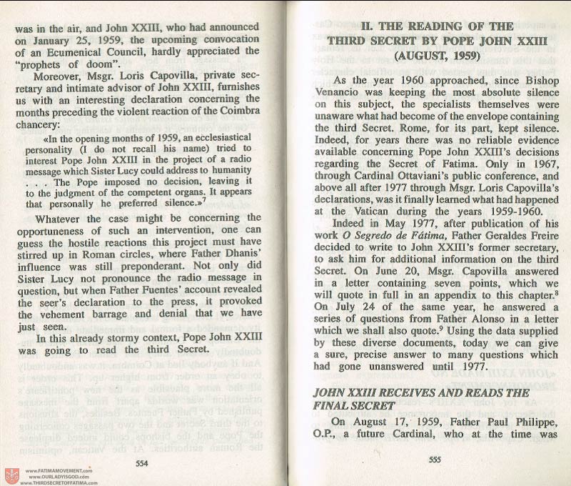 The Whole Truth About Fatima Volume 3 pages 554-555