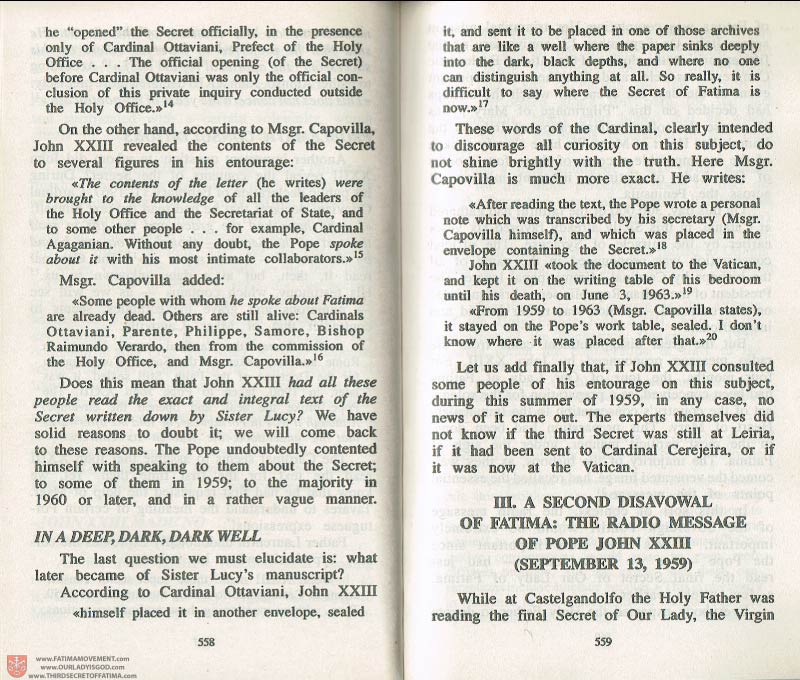 The Whole Truth About Fatima Volume 3 pages 558-559