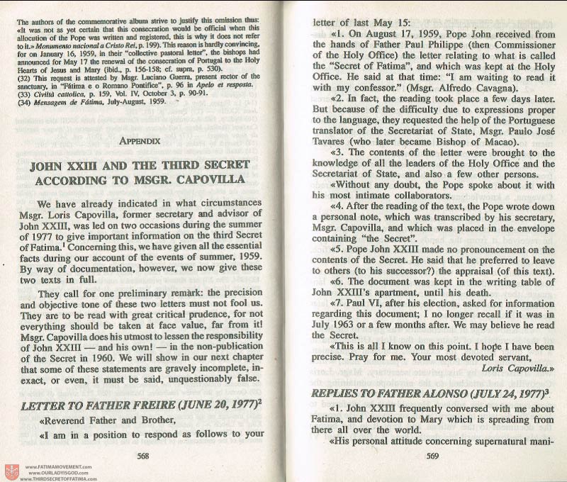 The Whole Truth About Fatima Volume 3 pages 568-569
