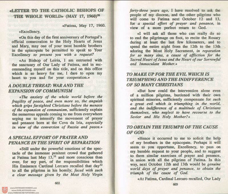 The Whole Truth About Fatima Volume 3 pages 602-603