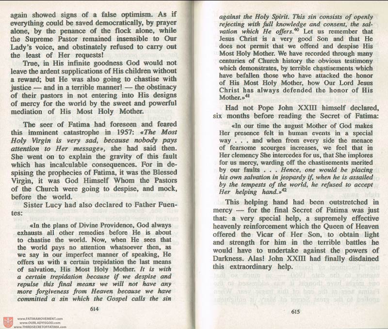 The Whole Truth About Fatima Volume 3 pages 614-615