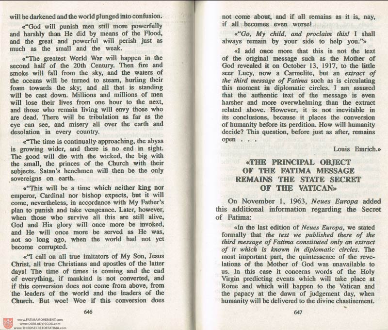 The Whole Truth About Fatima Volume 3 pages 646-647