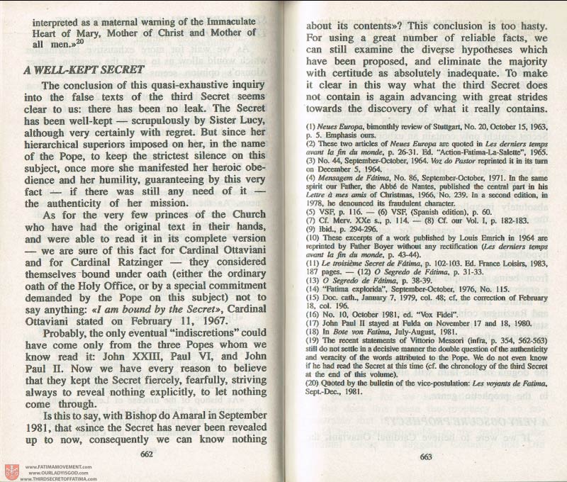 The Whole Truth About Fatima Volume 3 pages 662-663
