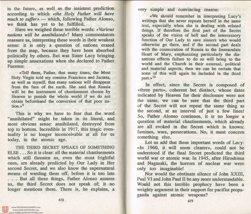 The Whole Truth About Fatima Volume 3 pages 672-673