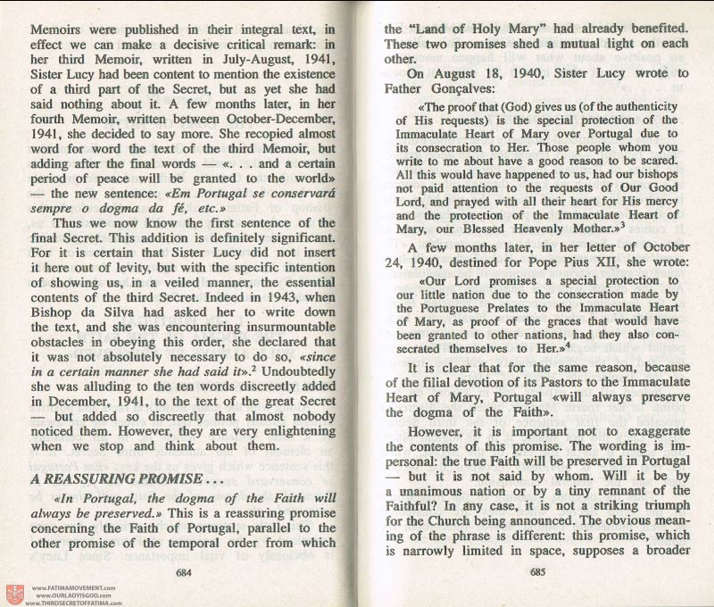 The Whole Truth About Fatima Volume 3 pages 684-685