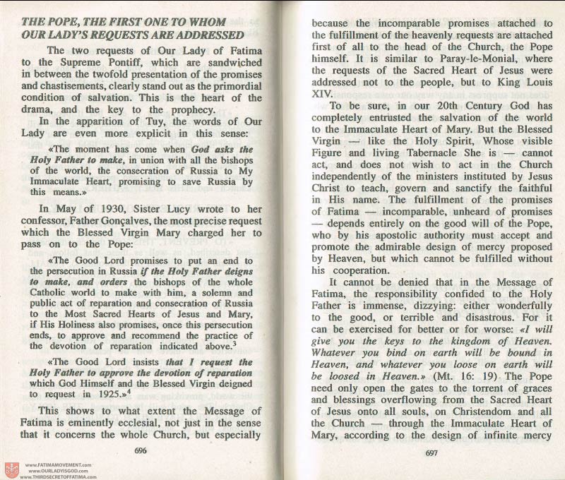The Whole Truth About Fatima Volume 3 pages 696-697