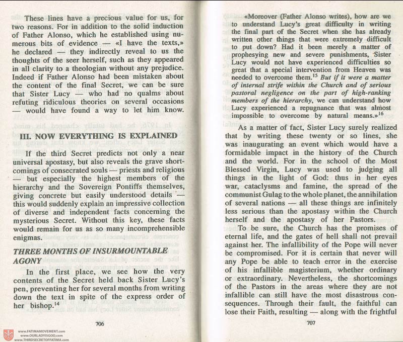The Whole Truth About Fatima Volume 3 pages 706-707