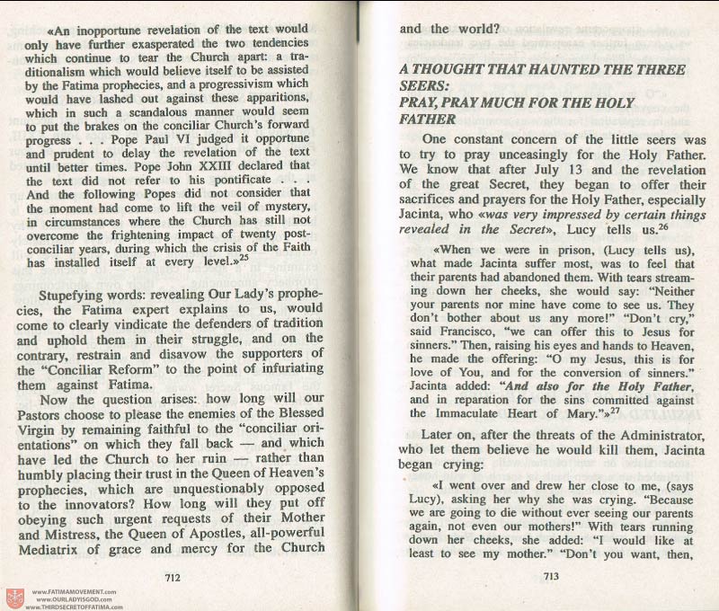 The Whole Truth About Fatima Volume 3 pages 712-713