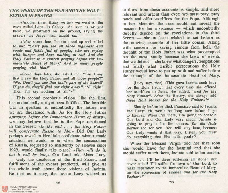 The Whole Truth About Fatima Volume 3 pages 716-717