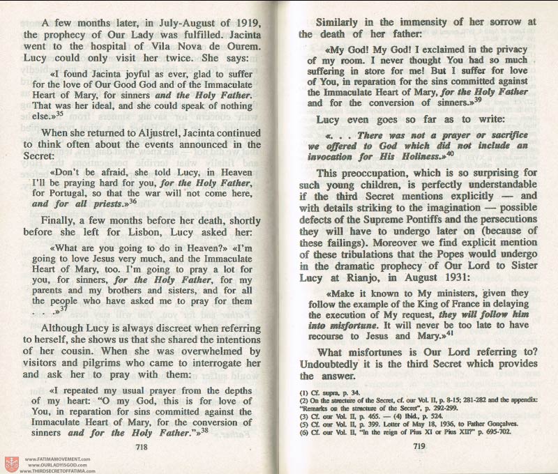 The Whole Truth About Fatima Volume 3 pages 718-719