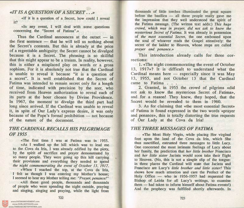 The Whole Truth About Fatima Volume 3 pages 722-723