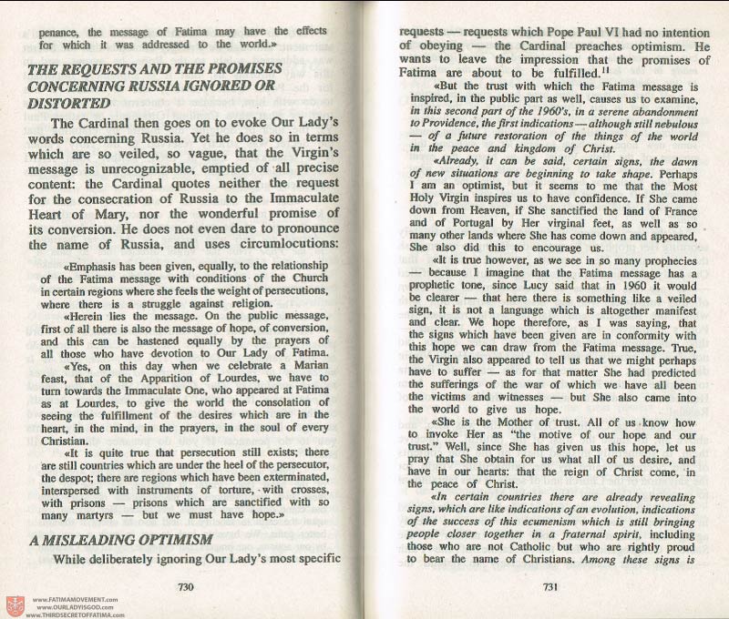 The Whole Truth About Fatima Volume 3 pages 730-731