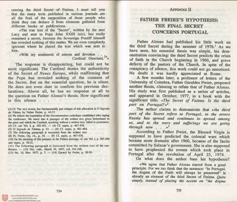The Whole Truth About Fatima Volume 3 pages 734-735