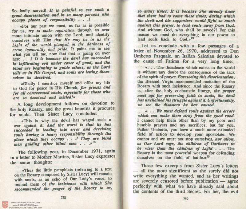 The Whole Truth About Fatima Volume 3 pages 758-759