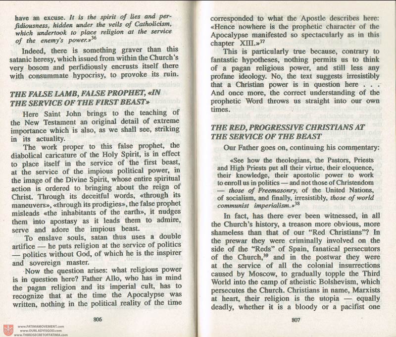 The Whole Truth About Fatima Volume 3 pages 806-807
