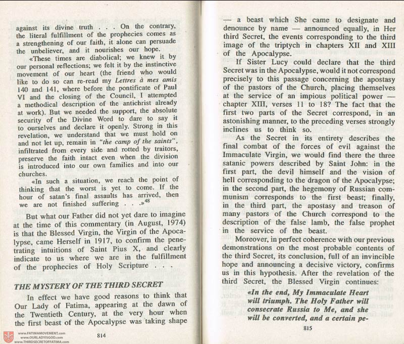 The Whole Truth About Fatima Volume 3 pages 814-815