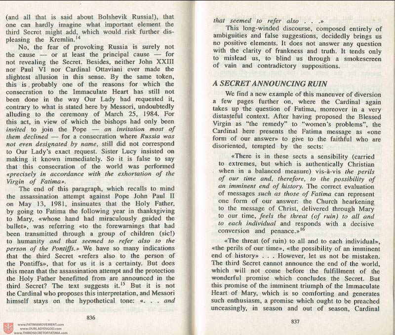 The Whole Truth About Fatima Volume 3 pages 836-837