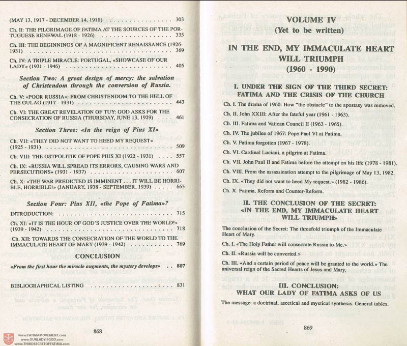 The Whole Truth About Fatima Volume 3 pages 868-869