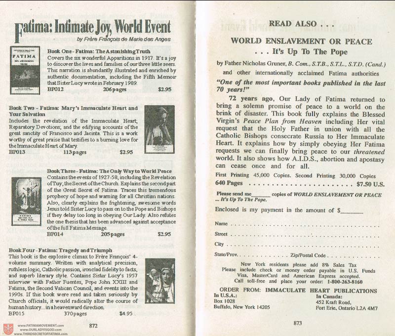 The Whole Truth About Fatima Volume 3 pages 872-873