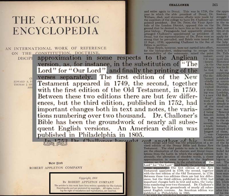 Catholic Encyclopedia: Challoner