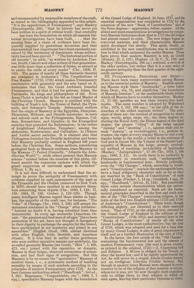 Catholic Encyclopedia: Freemasonry page 772
