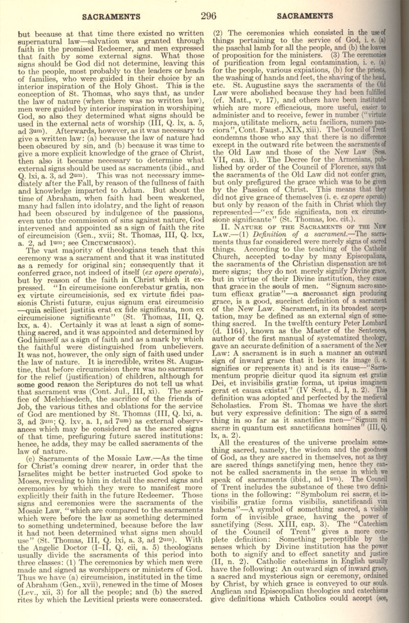 Catholic Encyclopedia: Sacraments page 296