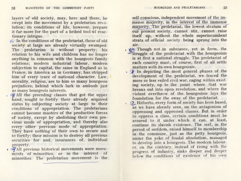 Jewish Freemason Karl Marx's Communist Manifesto, 1977 copy page 0328